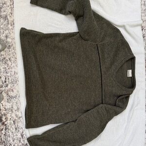 Sahalie Olive V-Neck Sweater